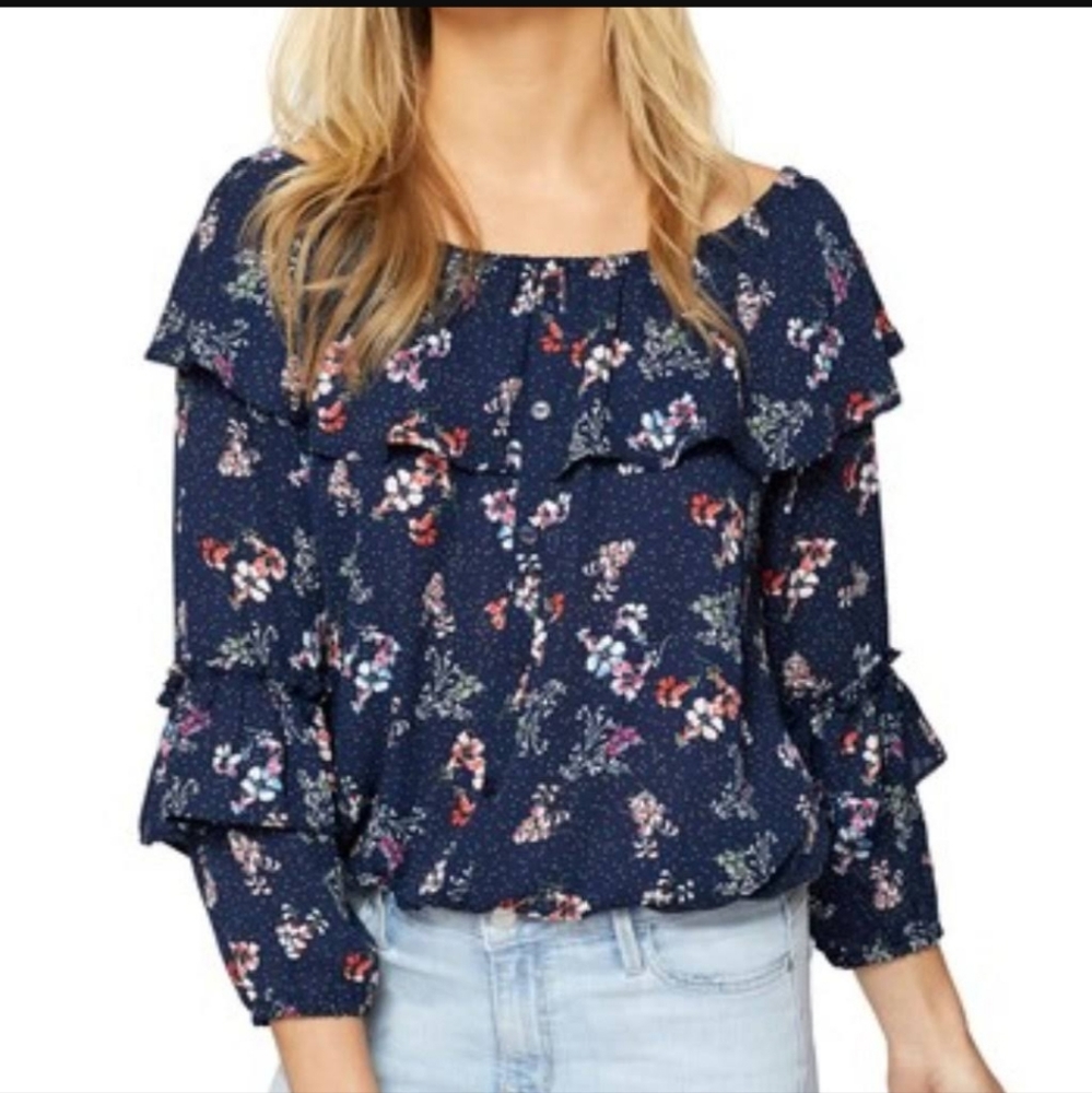 Sanctuary S Ruffle Ballet Neck Top